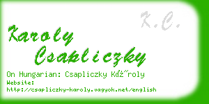 karoly csapliczky business card